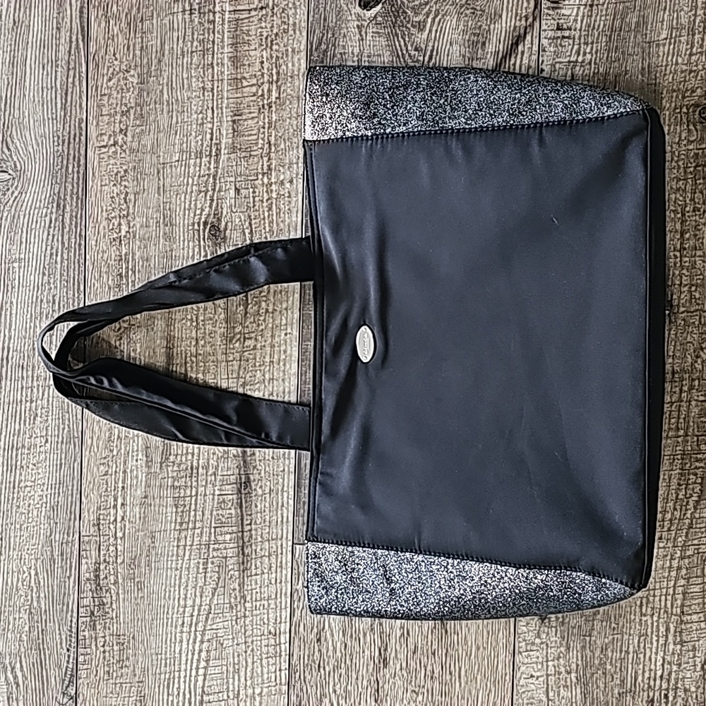 COACH Fragrance Tote Bag Black & Silver Shimmer Glitter